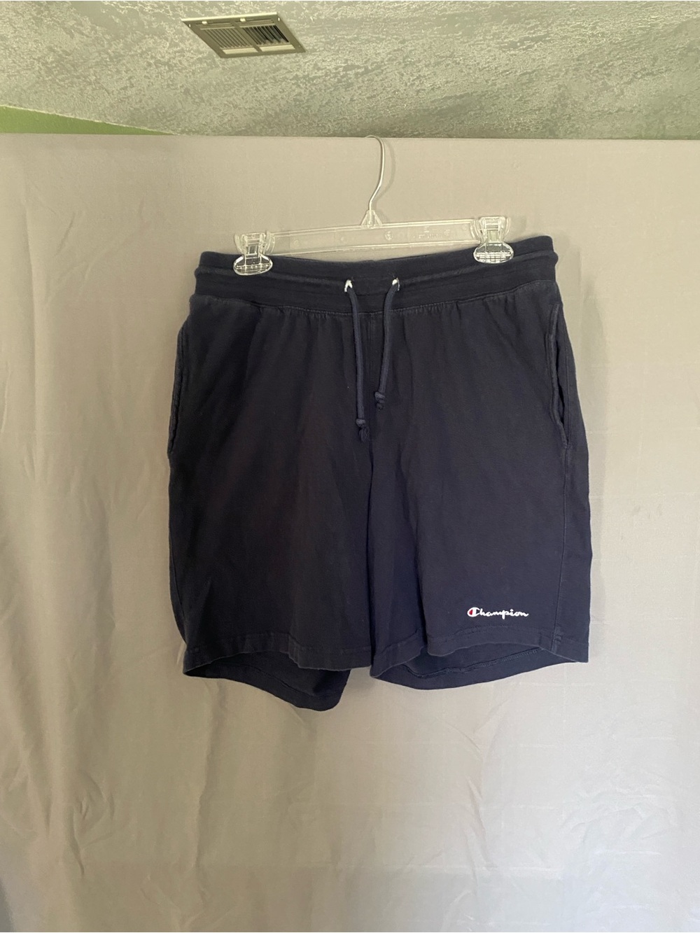 Champion Men's Navy Logo Shorts - Drawstring Waist